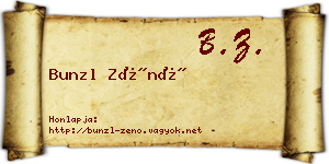 Bunzl Zénó névjegykártya